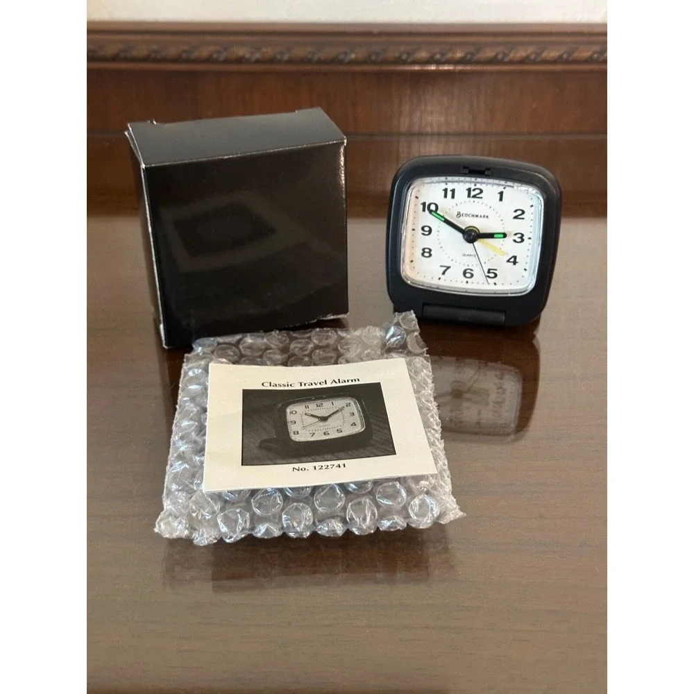 NIB Benchmark Foldable Travel Alarm Clock Luminous Mobil Gas Memorabilia